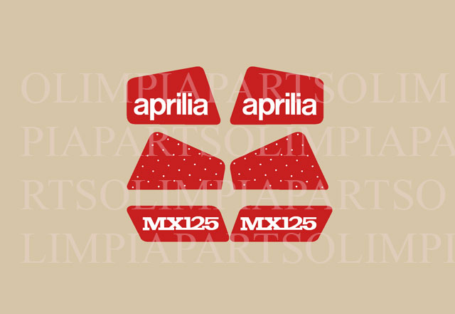 Aprilia MX 125 1985 serie adesivi spessorati crystal @