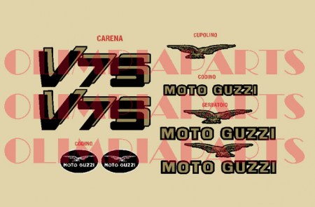@ Moto Guzzi V75 moto blu serie adesivi @