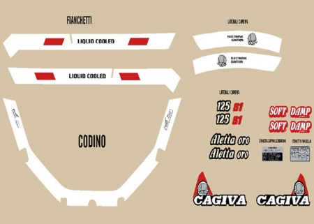 Cagiva aletta oro 125 serie adesivi @
