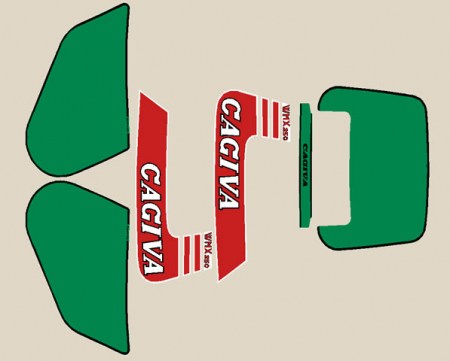 Cagiva WMX 250 1982 moto bianca adesivi @