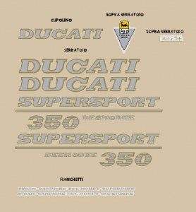 Ducati 350 Super sport desmodue serie adesivi  @