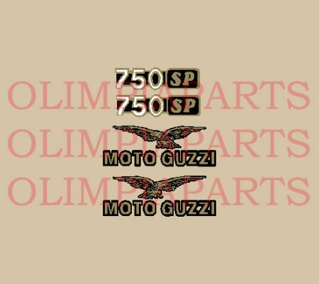 Moot Guzzi 750 SP moto verde adesivi @
